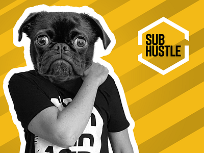 Subhustle - from the dancefloor to the doghouse branding branding and identity dancefloor dj dog merchandise music promotion tshirt tshirt design tshirtdesign