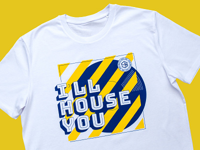 I'll House You Music T-shirt Design black brand branding classic house design graphic design house house music music print t shirt tee tshirt type typography vector yellow