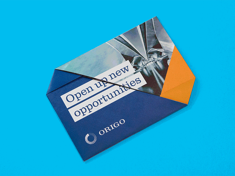 Origo Brochure brochure design financial folded folding print