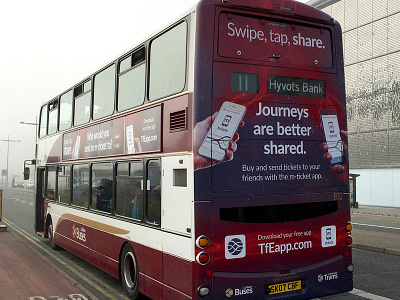 Transport for Edinburgh – Swipe, Tap, Share campaign advertsing bus bus wrap edinburgh print transport