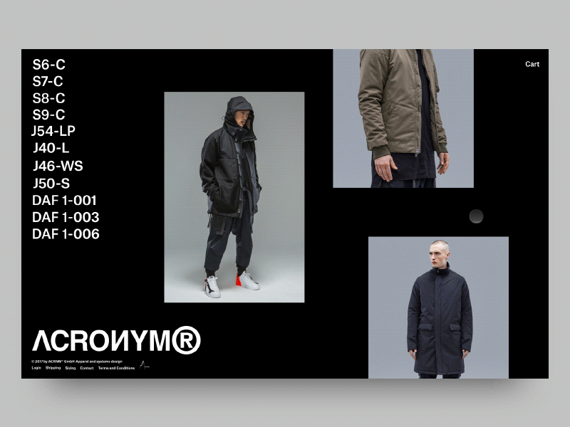 ACRONYM® - Animation acronym errolson hugh fashion homepage minimal motion techwear web