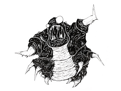 Creature black and white character design creature monster patrick lowden weird