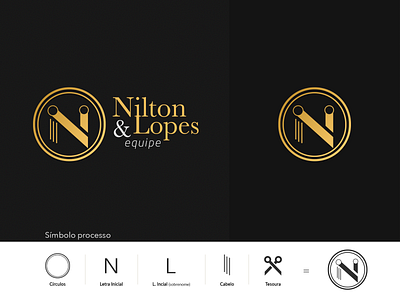 Criação de Logotipo Salão Nilton Lopes bradding branding graphicdesign logo logodesign logoprocess logotipo process