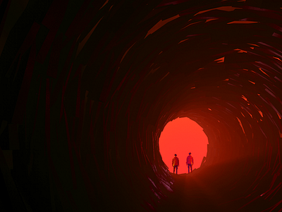 The Way Out. cinema4d mood red tunnel