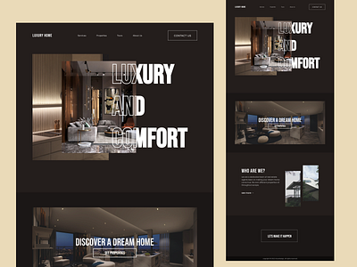 Luxury Real Estate Website Landing Page. branding design luxury real estate webapp webdesign website