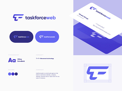 taskforceweb logo design blue logo brand designer brand guideline branding identity logo logo design logo designer logo guideline logo initial modern logo startup logo stationary tf logo web logo