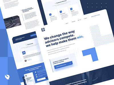 Landing page design proposal for a Financial advisors company. advisor big type blue web business web clean concept design elegant figma grid landing page minimal typogaphy ui ui design ux web design