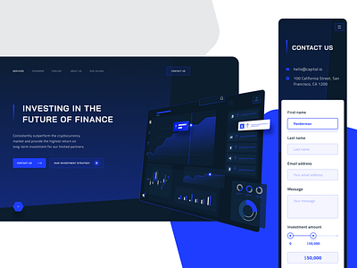 WIP - Cryptocurrency investment landing page