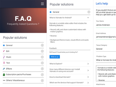 Android application FAQ mobile page by Jithin Jose - Dribbble