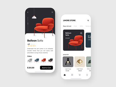 Mobile App for furniture Store Concept mobile ui ux 品牌 应用 设计