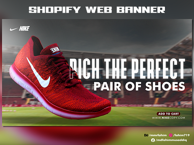 Shopify shoes web banner design graphic design instagram banner shoes banner shopify banner social media banner