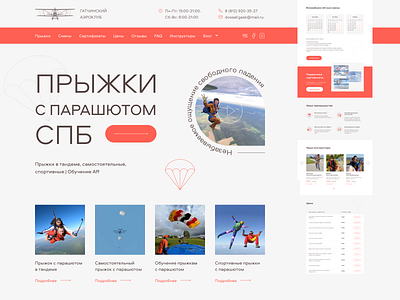 Сайт аэроклуба figma ui webdesign