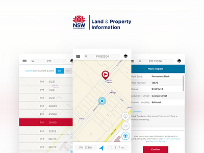 Survey Mark for Land & Property Information app maps survey