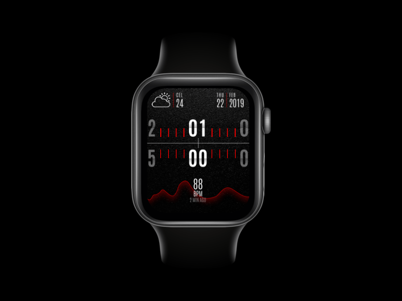 RED - Animated app apple apple devices applewatch beat bpm chart date face fitness gradient health heartbeat iwatch medical red time watch watchos weather