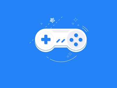 Let's play again :-) button fun game icon joystick line play stars