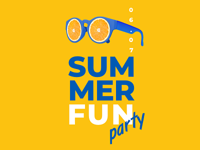 Summer Fun advertising corporate event orange party poster summer fun sunglasses