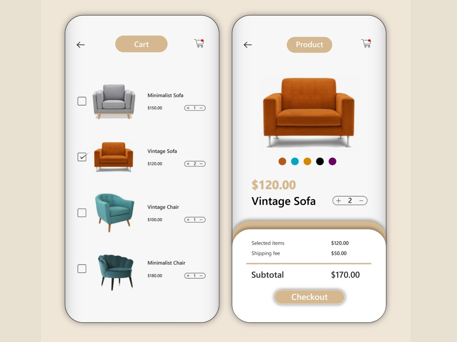 App design for furniture store by Imisha on Dribbble