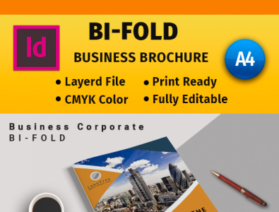 Bi-fold Brochure #8 bi fold branding brochure corporate design graphic design illustration indesigne