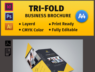 Tri-Fold Brochure #2 branding brochure corporate design graphic design illustration indesigne photoshop tri fold