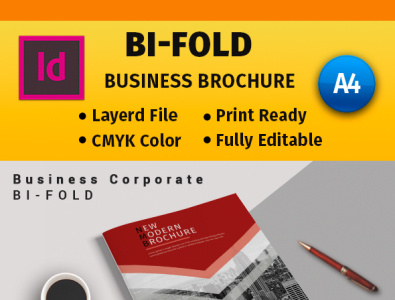 Bi-Fold #2 ads brochure company corporate design graphic design illustration indesign modern photoshop seo soft