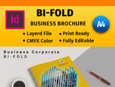 bi-Fold #4 ads brochure company corporate design graphic design illustration modern photoshop seo soft