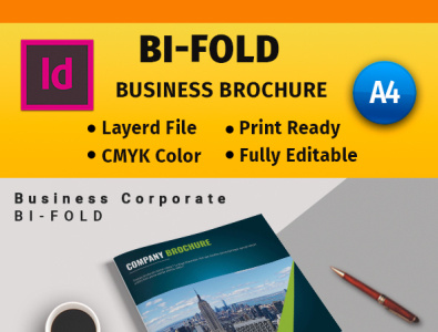 bi-Fold Brochure #4 ads brochure cean corporate design graphic design illustration indesigne modern photoshop seo soft