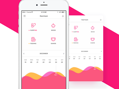 Baby App app babe baby care dribbble graph kids mobile ui ux
