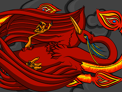 Phoenix 2 colorful creature design fantasy graphic design illustration mythical phoenix