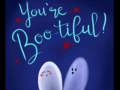 Youre Boo-tiful card design ghost graphic holiday valentines