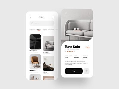 E-commerce Shop Application app app design application color concept design dribbble ecommerce furniture store ios mobile pay shop store ui ux