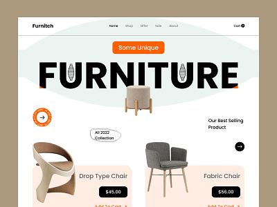 Furniture Website Header Design