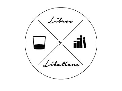 Libros & Libations - Version 2 book club branding logo spanish typography whiskey