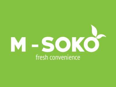 M-Soko Grocery Logo branding flat design fresh green grocery logo organic retail