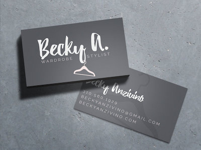 Wardobe Stylist Logo Design Business Card business card design hand lettered logo stylist branding stylist logo wardrobe logo