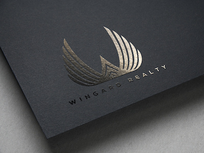 Wingard Real Estate Logo Design logo design matte black branding matte black logo real estate real estate branding w logo