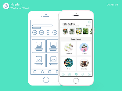 Helplant - Botanic App app botanic dashboard flat green mobile plant ui ux