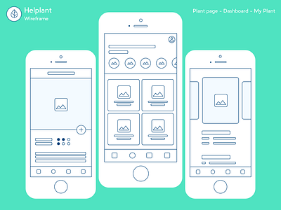 Helplant Botanic App app botanic dashboard flat green mobile plant ui ux wireframe