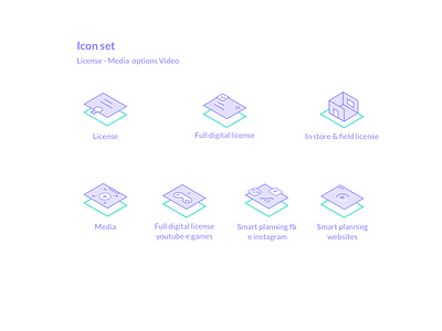 Video Options - Iconography brand custom design edit flat font icon image isometric quote shades video