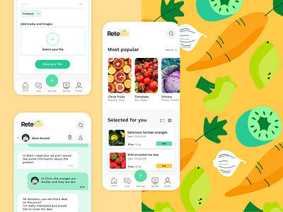 Retebio app - Concept Design app design flat illustration interface mobile responsive ui ux web app