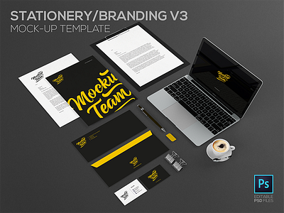 Stationery/Branding Mock-Up V3 Upd. branding business card corporate depth of field elegant envelope folder identity letterhead mock up mock up