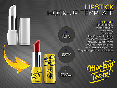 Lipstick Mock-up Template cosmetic women mock up organic pack peach plastic plastic bottles red soft drink tea women yellow
