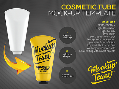 Cosmetic Tube 2 Mock-up Template clean clear cosmetic cream mock up women