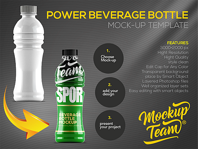 Power Beverage Bottle Mock-up Temp. beverage bottle drink energy hight quality mock up plastic power
