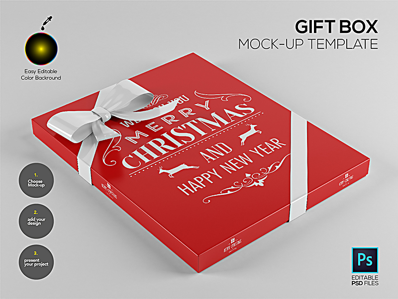 Download Gift Box Design Mockup Template by mockupteam on Dribbble