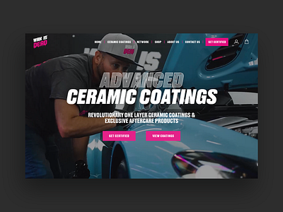 Wax is Dead Hero ceramic coating freelancer hero portfolio web design