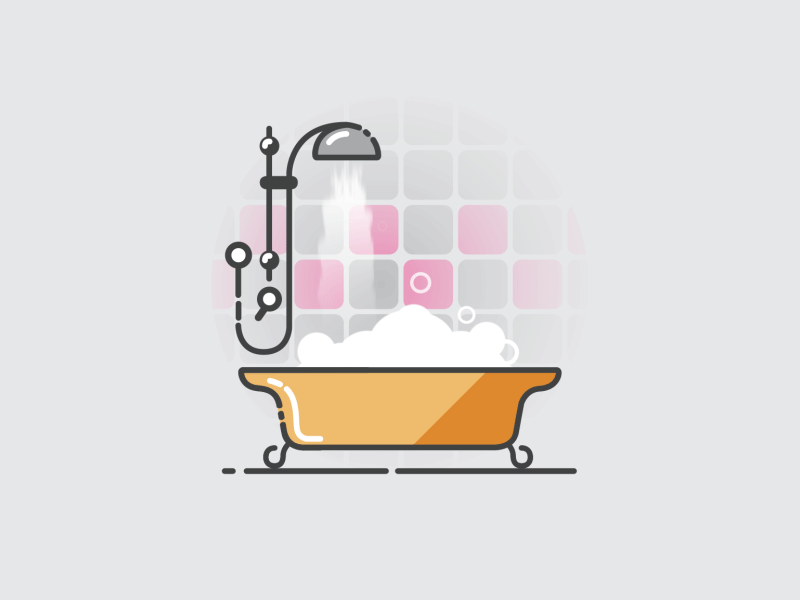 Time to have a bath 2d after effects aftereffects animation bathroom icon ilustration infographic motion motiondesign vector