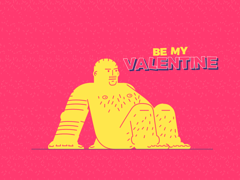 Be My Valentine after effects animation flat heart love valentine