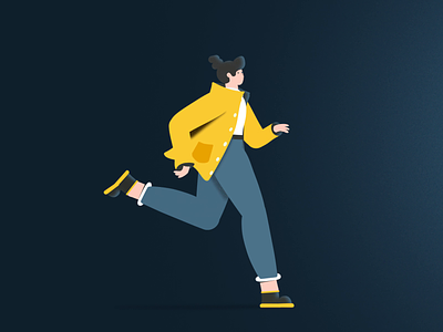 Girl run cycle 2d aftereffects animation flat illustration logo loop motion motiondesign run cycle