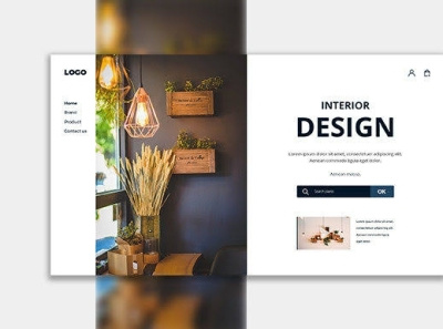 Decent Landing Page of Interior House app design graphic design landingpage mockup typography ui ux website