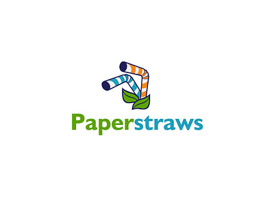 Paper Straw Logo Design 3d animation branding design graphic design illustration logo typography vector